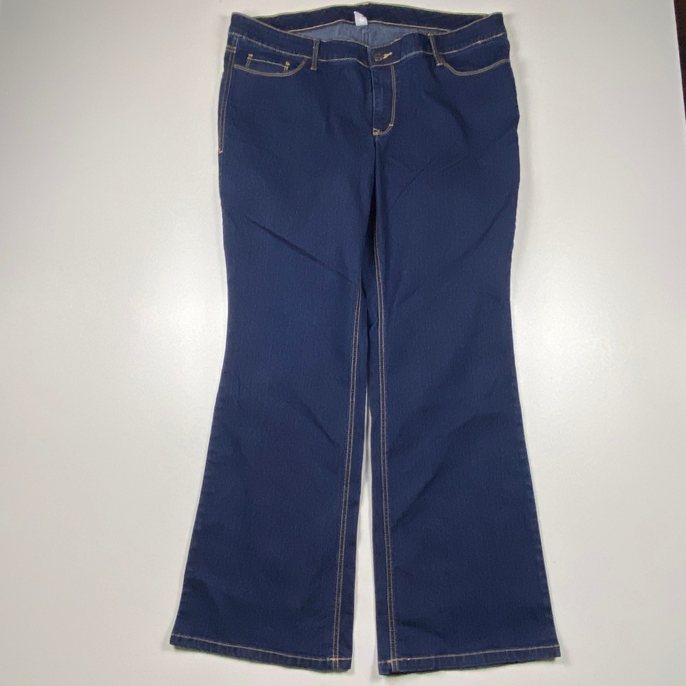 Old Navy Plus Womens 20 Regular Bootcut Jeans Dark Wash Stretch Denim Indigo